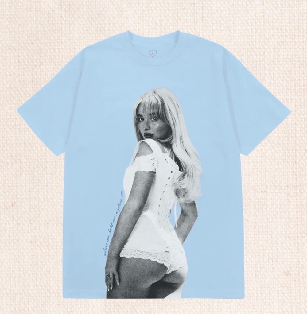 Sabrina Carpenter concert tshirt size medium 100% cotton light blue